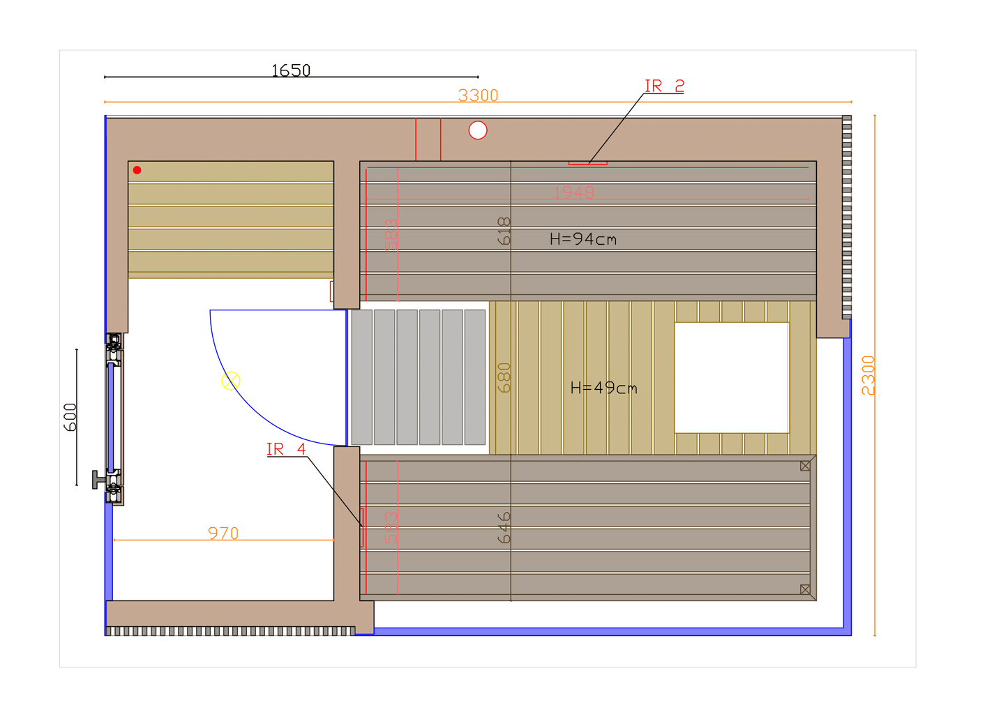 Thermasol Ombra - Lapacho Wood, 4-6 Person, Outdoor Sauna