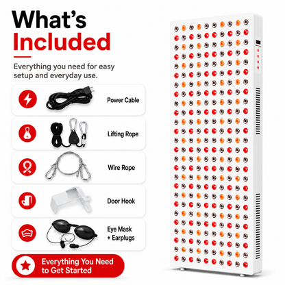 Full Body Red Light Therapy Panel – 1500W | 5 Wavelengths | 300 LEDs