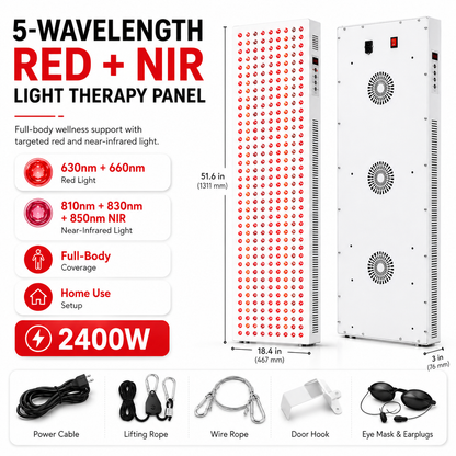 Full Body Red Light Therapy Panel – 2400W | 5 Wavelengths | 480 LEDs