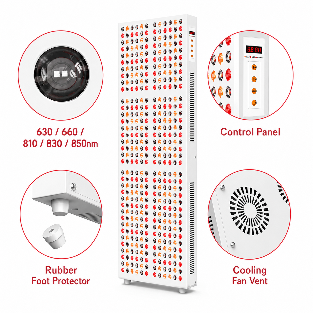 Full Body Red Light Therapy Panel – 2400W | 5 Wavelengths | 480 LEDs