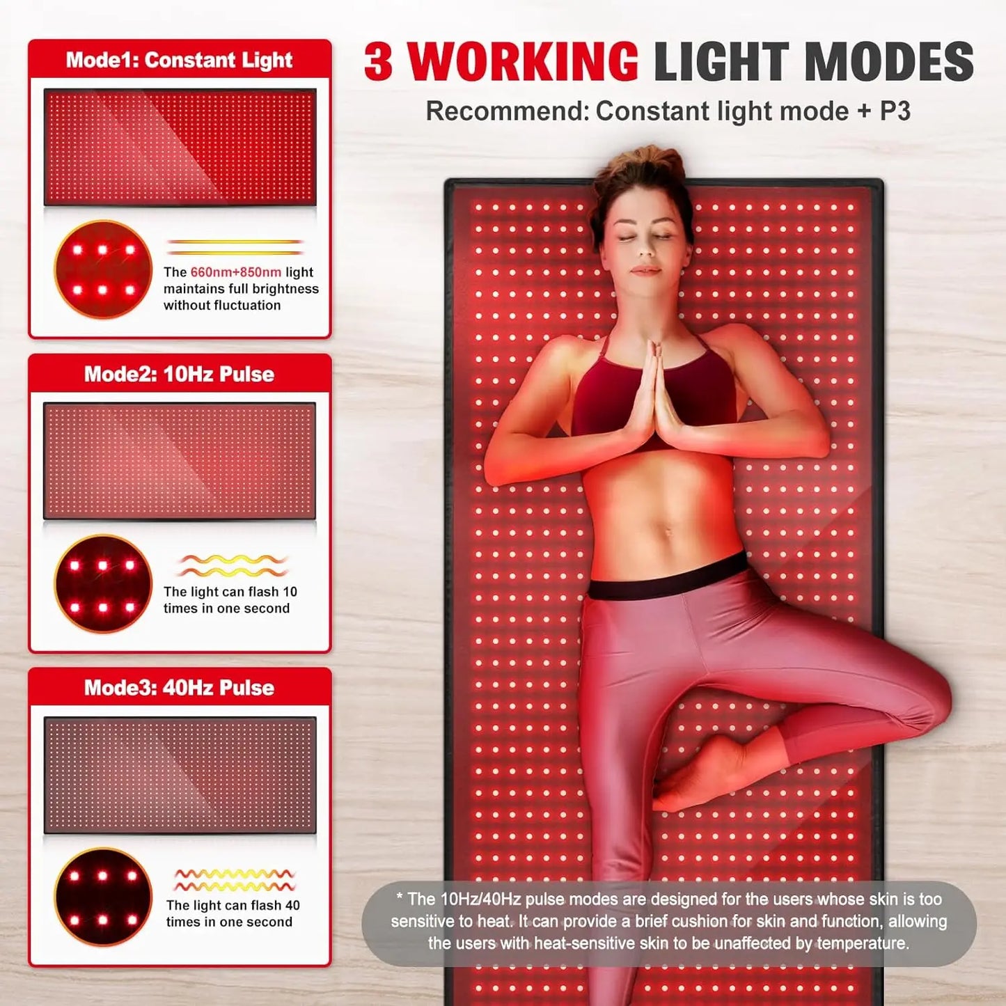 Full Body Red Light Therapy Mat – 1280 LEDs | 660nm + 850nm | 71" × 31"