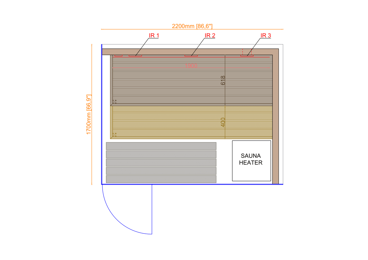 Thermasol Lumaria - Glass, 2-6 Person, Indoor Sauna