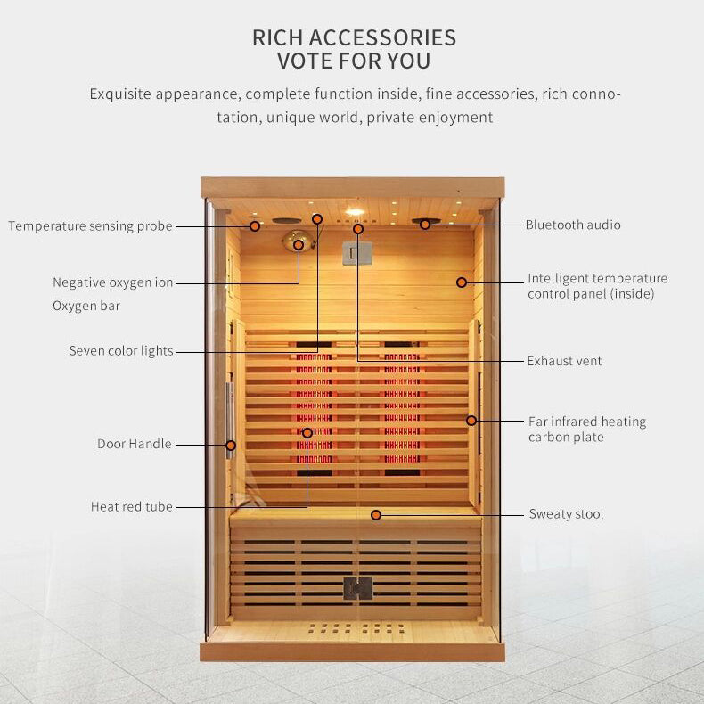 SAUNA EVOLUTION®  Full Spectrum Indoor Solid Wood Sauna Far Infrared 11
