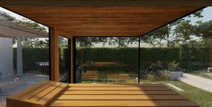 Thermasol Vue - Front Panoramic Glass, 3-4 Person, Outdoor Sauna