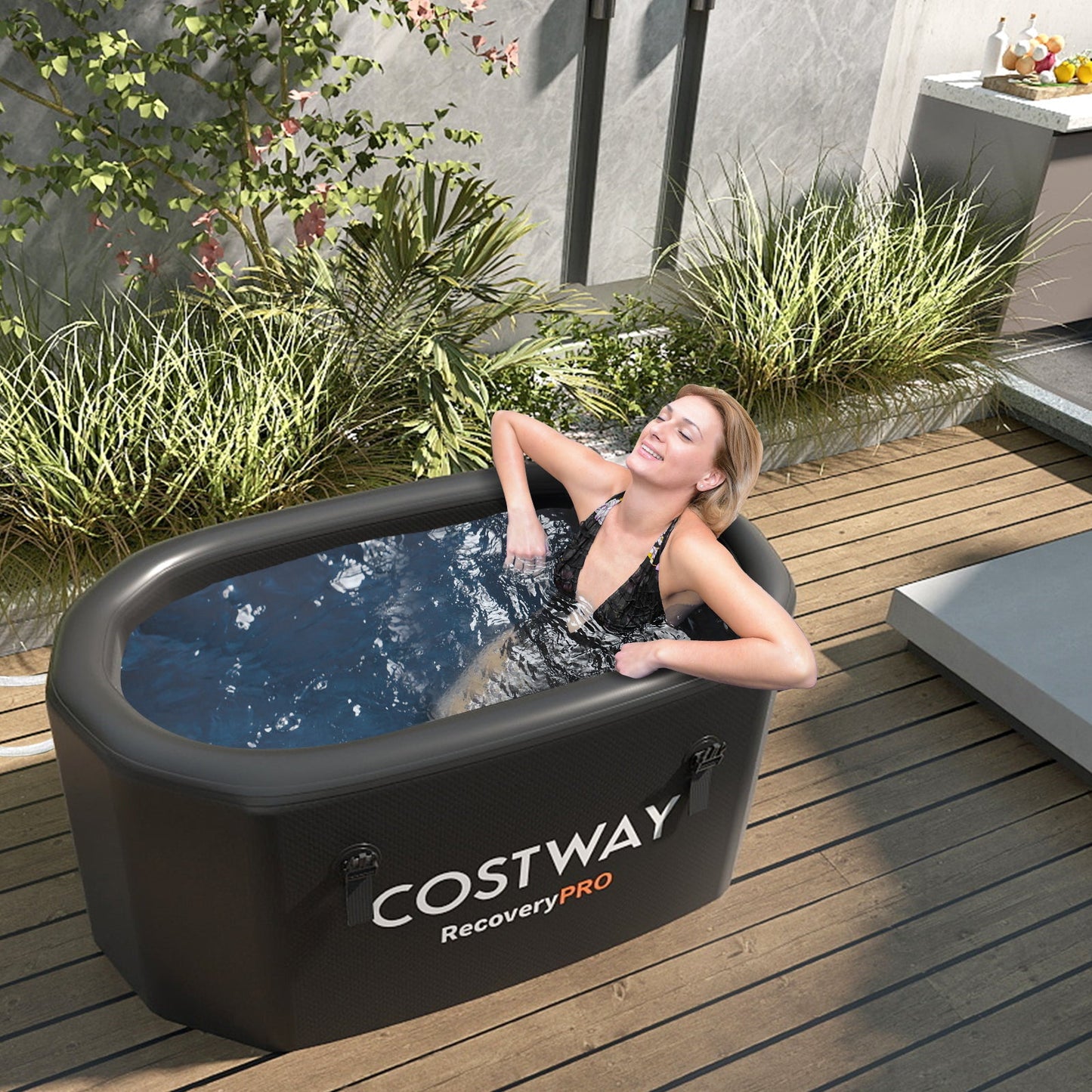 129 Gal Oval Ice Bath Tub - Black