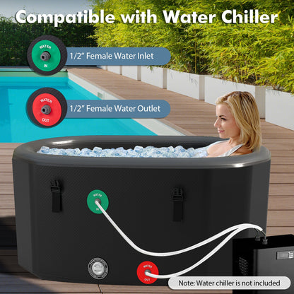 129 Gal Oval Ice Bath Tub - Black