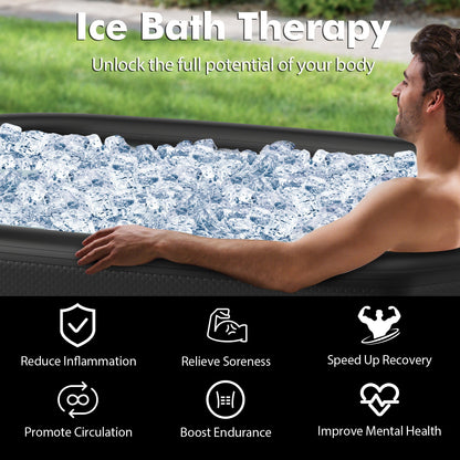 129 Gal Oval Ice Bath Tub - Black