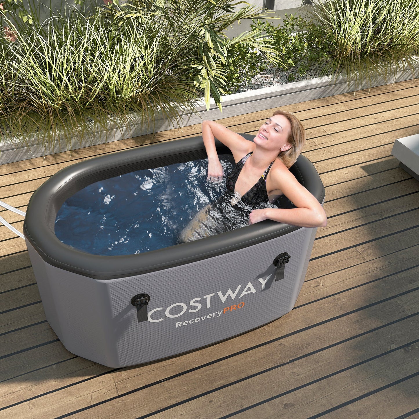 129 Gal Oval Ice Bath Tub - Gray