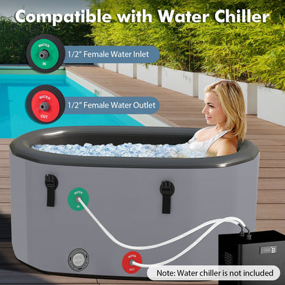 129 Gal Oval Ice Bath Tub - Gray