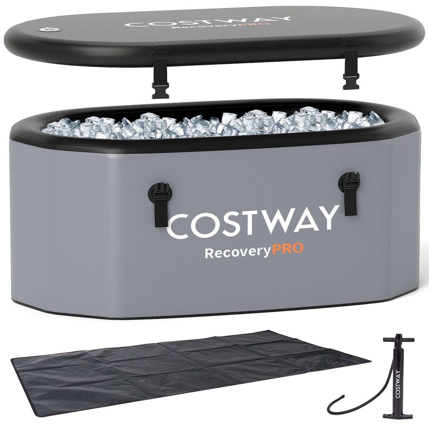 129 Gal Oval Ice Bath Tub - Gray