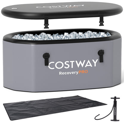 129 Gal Oval Ice Bath Tub - Gray