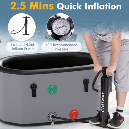 129 Gal Oval Ice Bath Tub - Gray