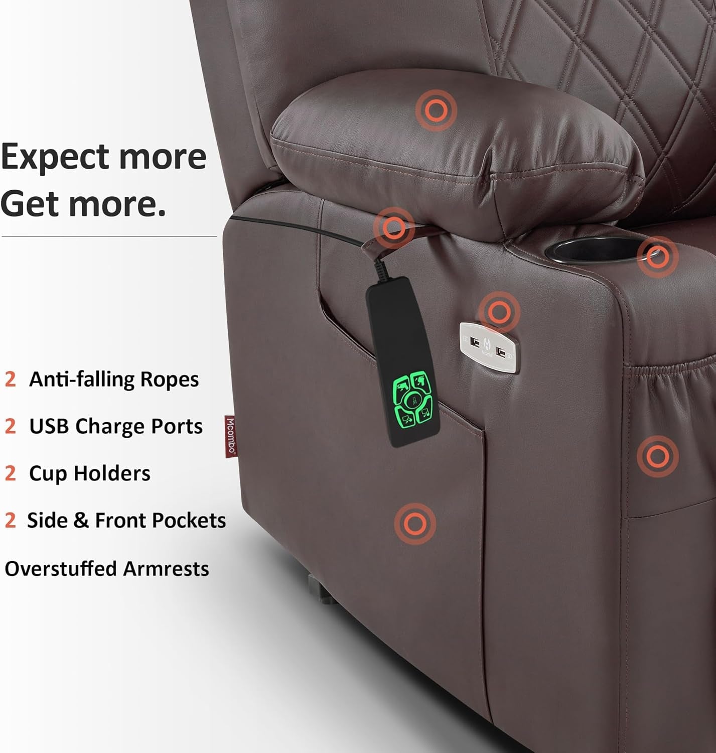 Small Size Power Lift Recliner Chair Sofa with Massage and Dual
