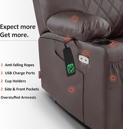 Small Size Power Lift Recliner Chair Sofa with Massage and Dual