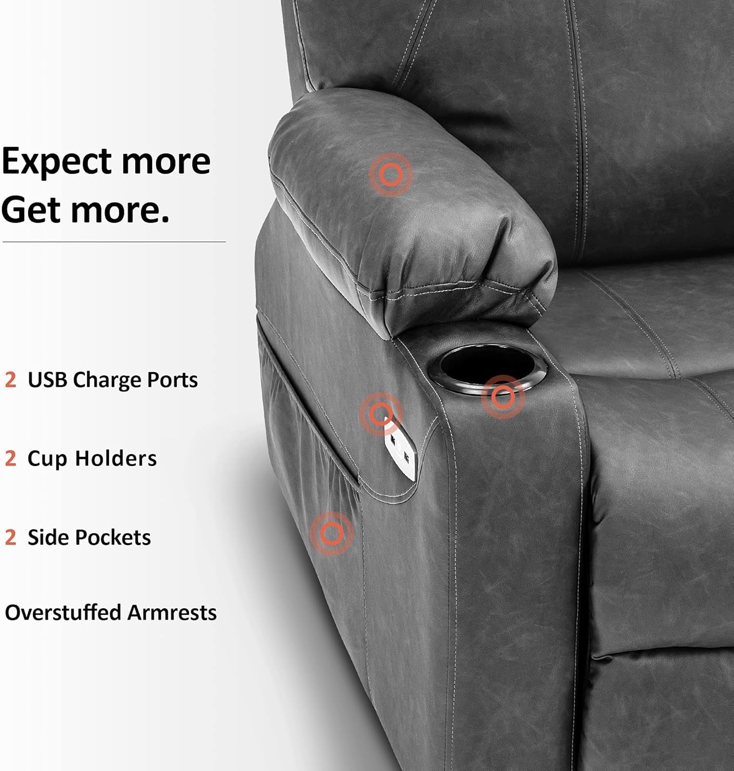 Electric Power Lift Recliner Chair Sofa with Massage and Heat