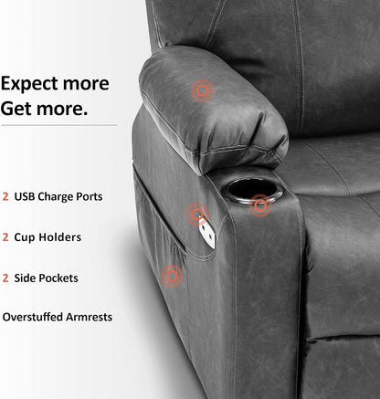Electric Power Lift Recliner Chair Sofa with Massage and Heat