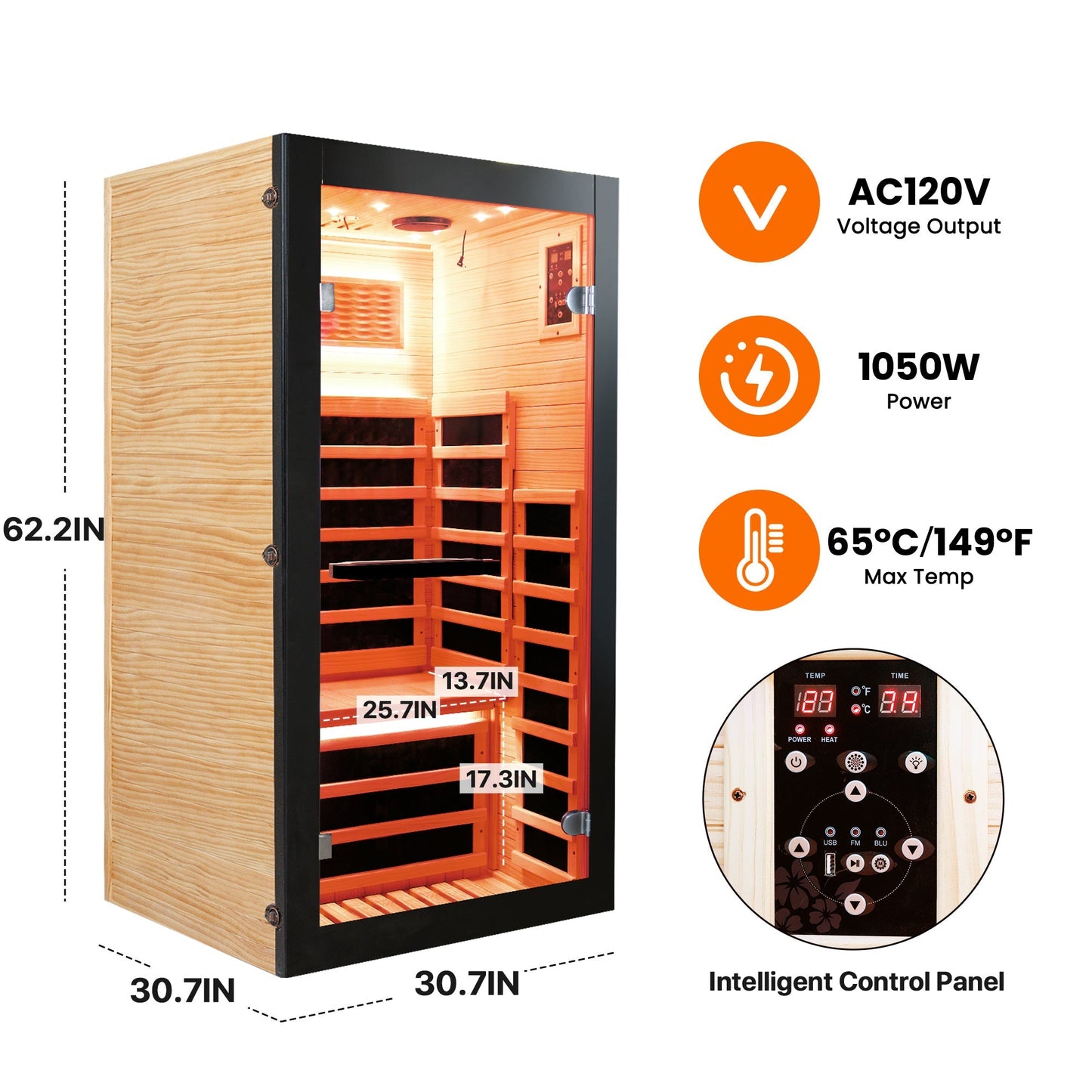 Infrared Sauna Cabin for 1