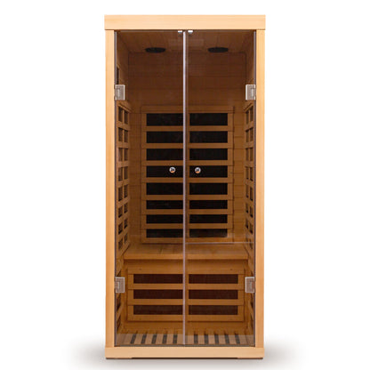 Infrared Sauna with Glass Doors for 1