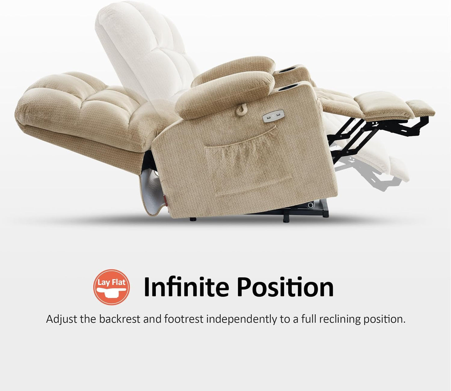 Dual Motor Power Lift Recliner Chair with Massage and Heat