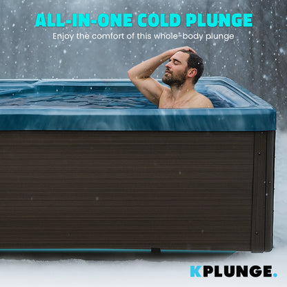 All-in-One Cold Plunge and Hot Tub with Built-in Chiller, Lights, and WiFi in Blue
