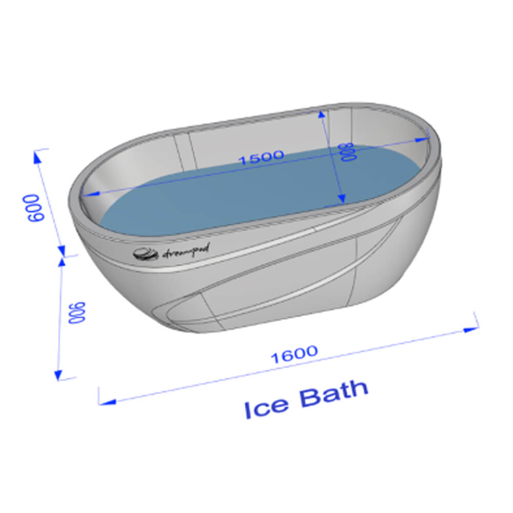 Dreampod Ice Bath With Chiller Premium Fiberglass Tank [DPIB101WPE] (SAK17942)