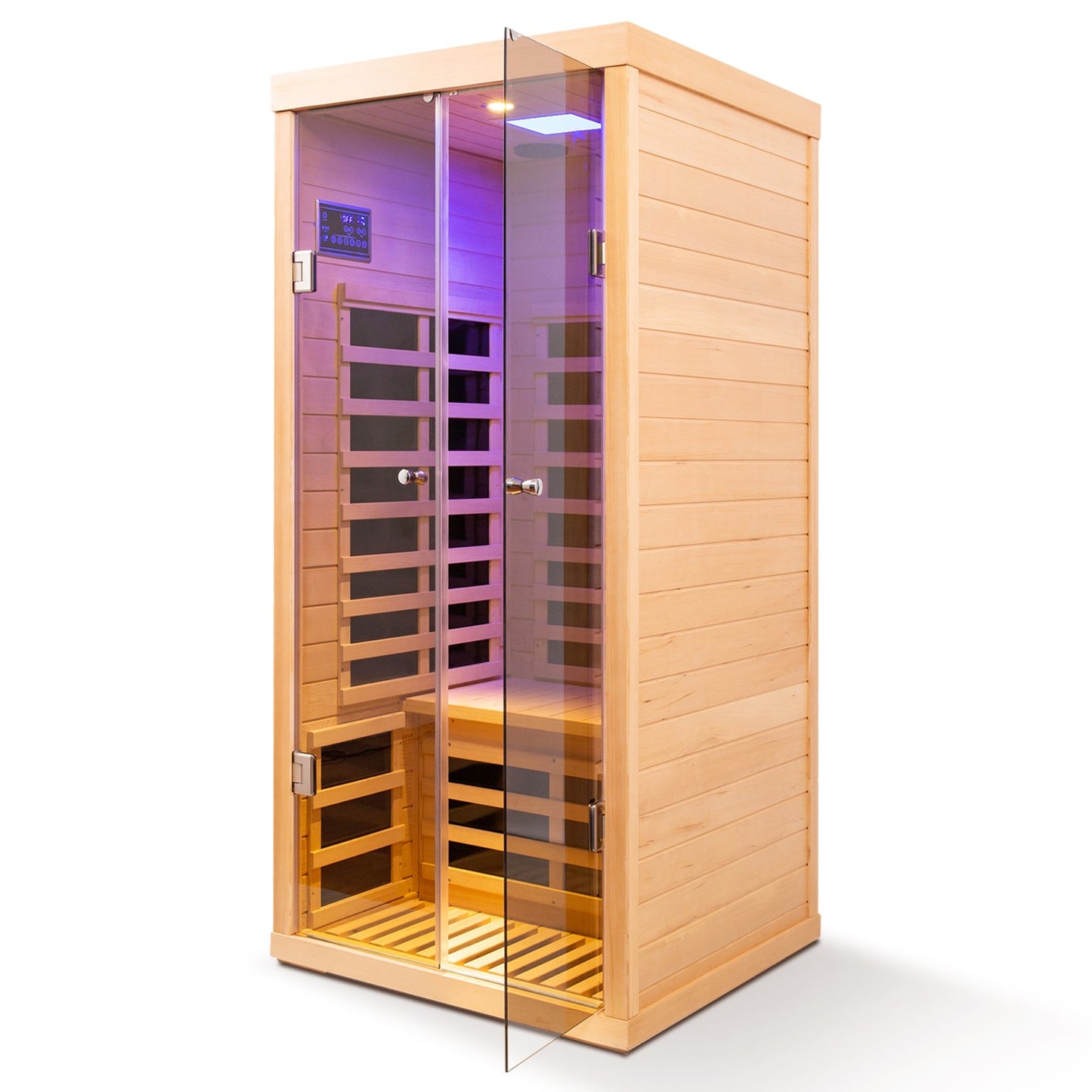 Infrared Sauna with Glass Doors for 1