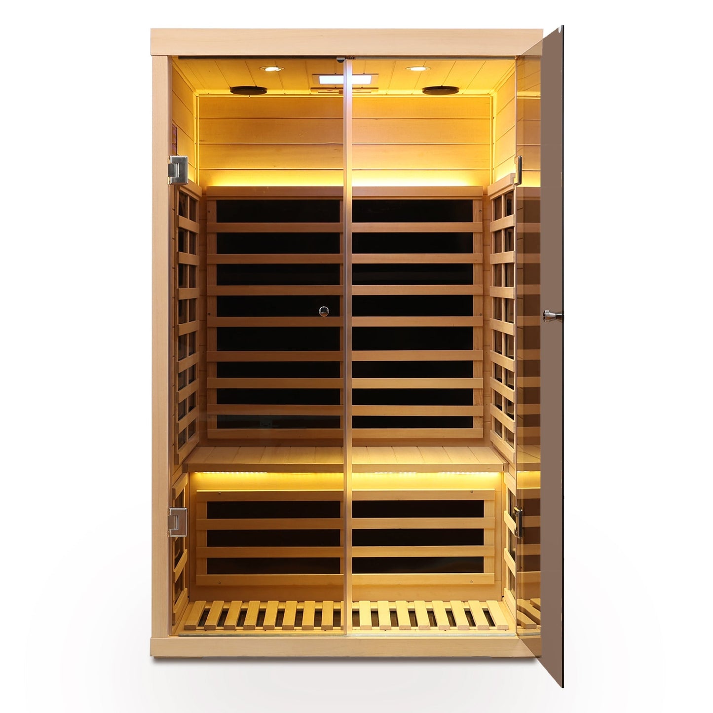 Infrared Sauna Room with Glass Doors for 2
