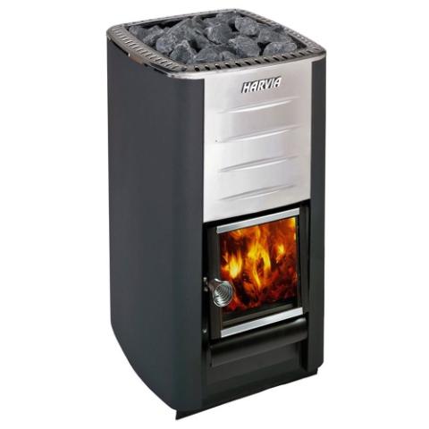 Harvia M3 Woodburner heater with full chimney set