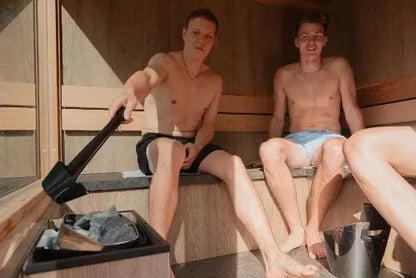 Thermasol Solaris - Tile Oak, 2-5 Person, Solar-Powered Outdoor Sauna