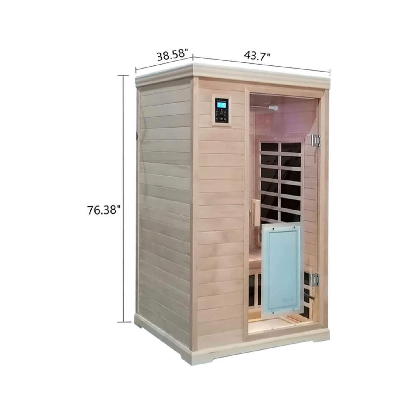 Thermora Luxury 2-Person Hemlock Wood FAR Infrared Sauna Room W/ Glass Door, 1750W (SAK81525)