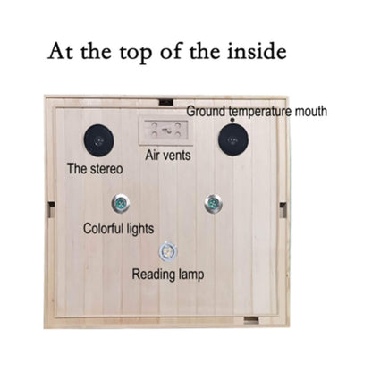 Thermora Luxury 2-Person Hemlock Wood FAR Infrared Sauna Room W/ Glass Door, 1750W (SAK81525)