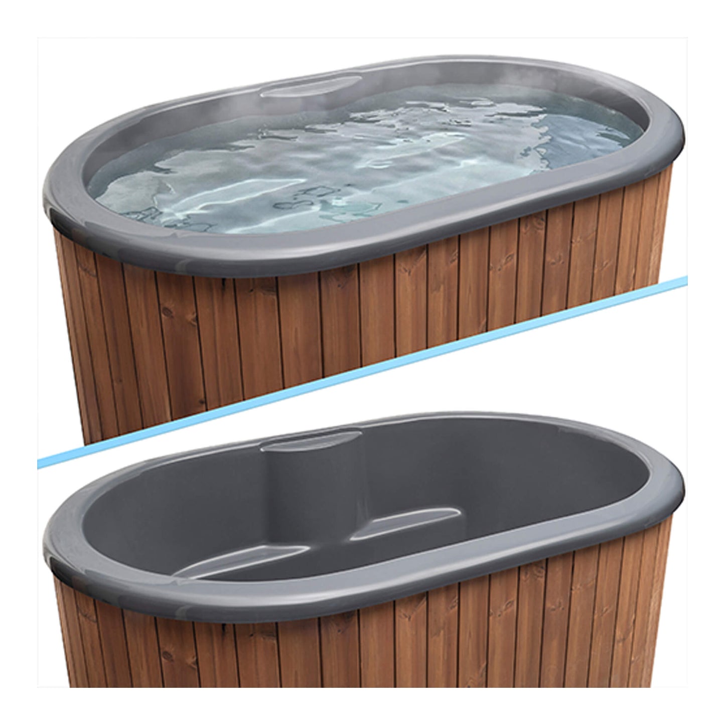 SaunaLife 2-Person Cold Plunge Tub with Water Chiller & Heater
