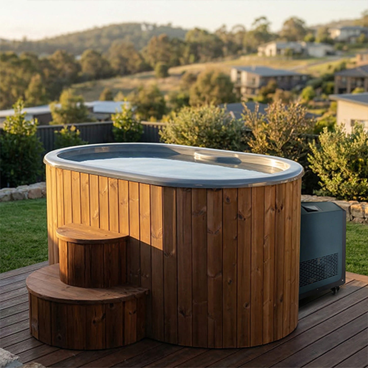 SaunaLife 2-Person Cold Plunge Tub with Water Chiller & Heater