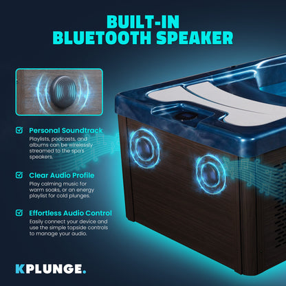 All-in-One Cold Plunge and Hot Tub with Built-in Chiller, Lights, and WiFi in Blue