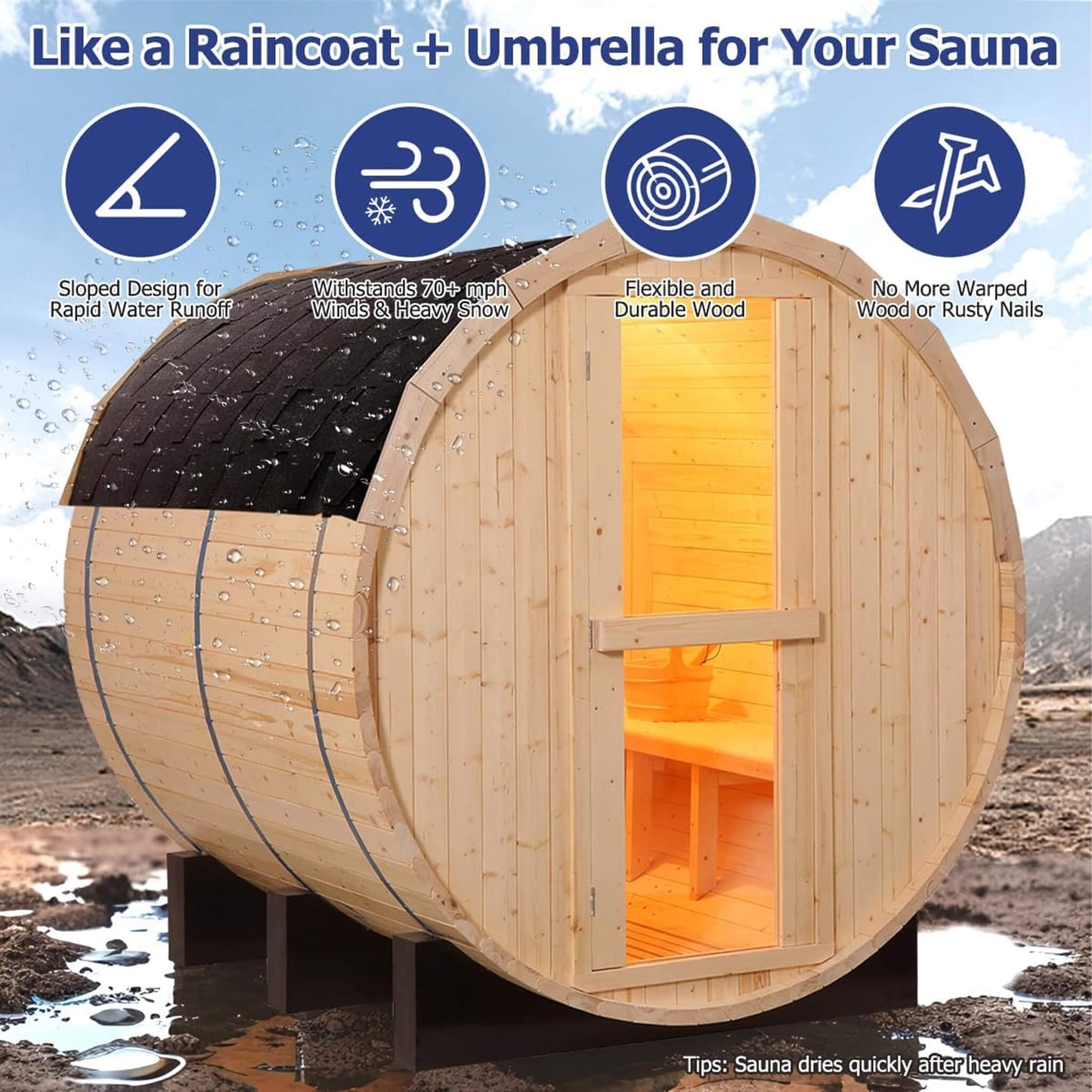 Haven Outdoor Barrel Sauna