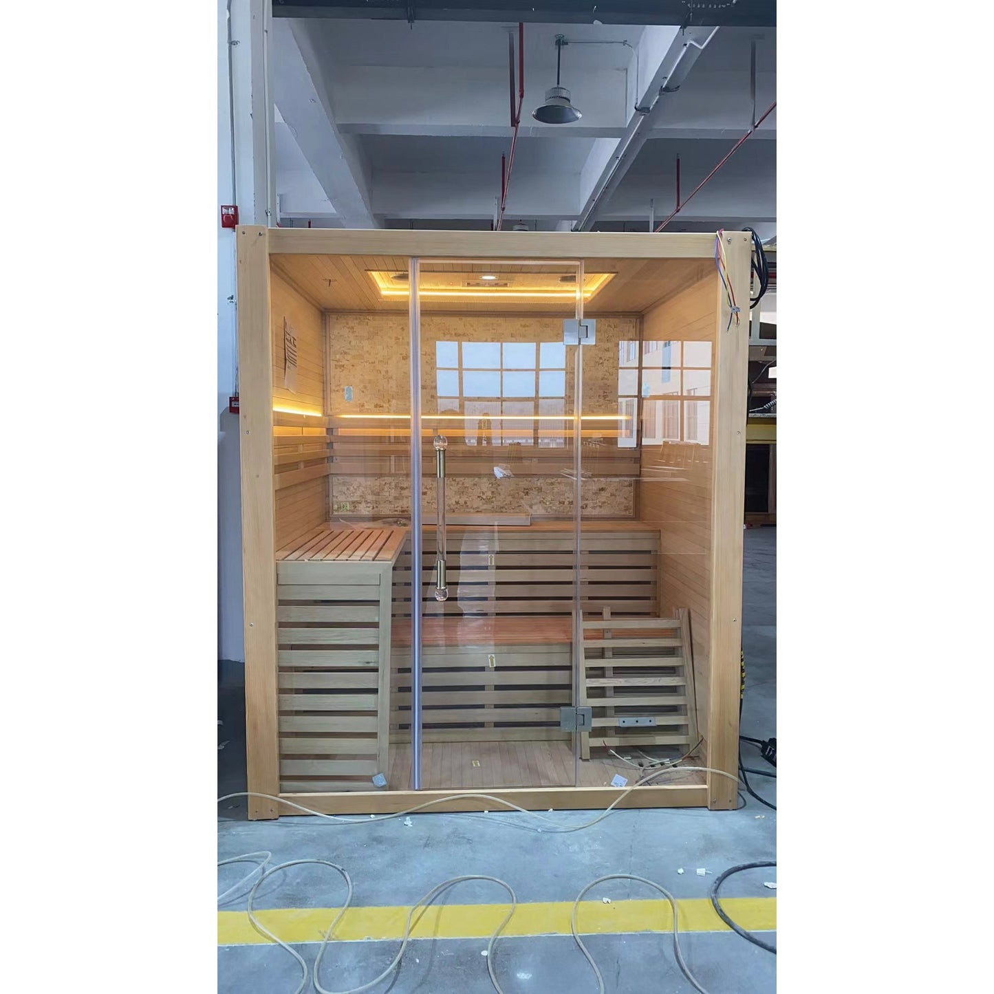SAUNA EVOLUTION®  Hemlock / Red Cedar Indoor Therapy Wood Steam Sauna Rooms Glass 09