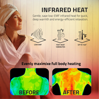 Seychelles 2-Person Carbon FAR Infrared Infrared Hemlock Wooden Indoor Home Sauna Room with LED Touch Control Panel