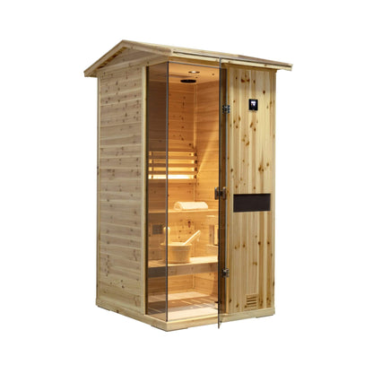 Thermora 1-Person Outdoor Weather-Resistant Traditional Wooden Steam Sauna Room (SAK71642)