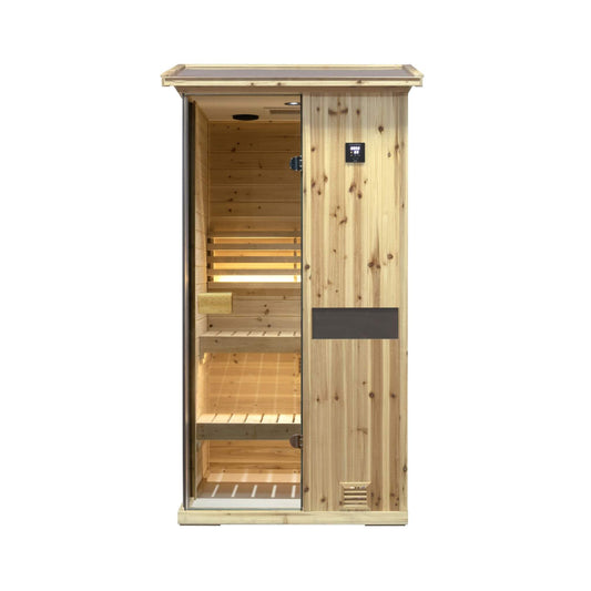 Thermora 1-Person Outdoor Weather-Resistant Traditional Wooden Steam Sauna Room (SAK71642)