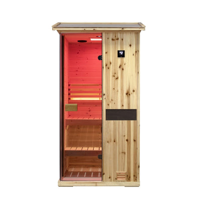 Thermora 1-Person Outdoor Weather-Resistant Traditional Wooden Steam Sauna Room (SAK71642)