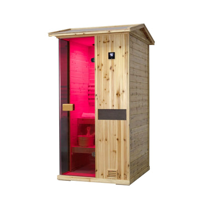 Thermora 1-Person Outdoor Weather-Resistant Traditional Wooden Steam Sauna Room (SAK71642)