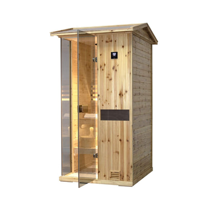 Thermora 1-Person Outdoor Weather-Resistant Traditional Wooden Steam Sauna Room (SAK71642)