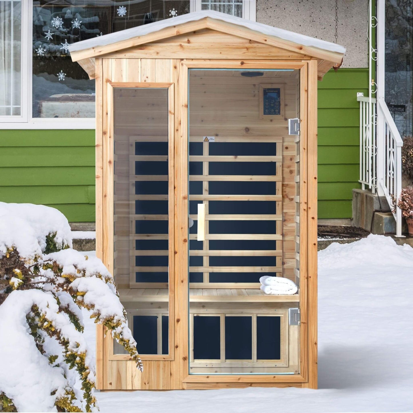 Thermora 2-Person Outdoor Infrared Sauna With Bluetooth Audio And LED Lighting (SAK28694)