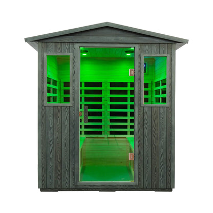 Thermora 4-Person Full-Spectrum Low EMF Carbonized Composite Infrared Sauna Room With Bluetooth Speakers (SAK70182)