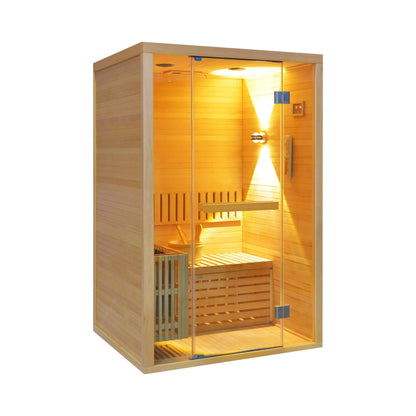 Thermora Premium 2-Person 3KW Hemlock Wood Sauna With LED Wall Light (SAK28471)