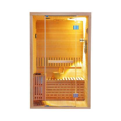 Thermora Premium 2-Person 3KW Hemlock Wood Sauna With LED Wall Light (SAK28471)