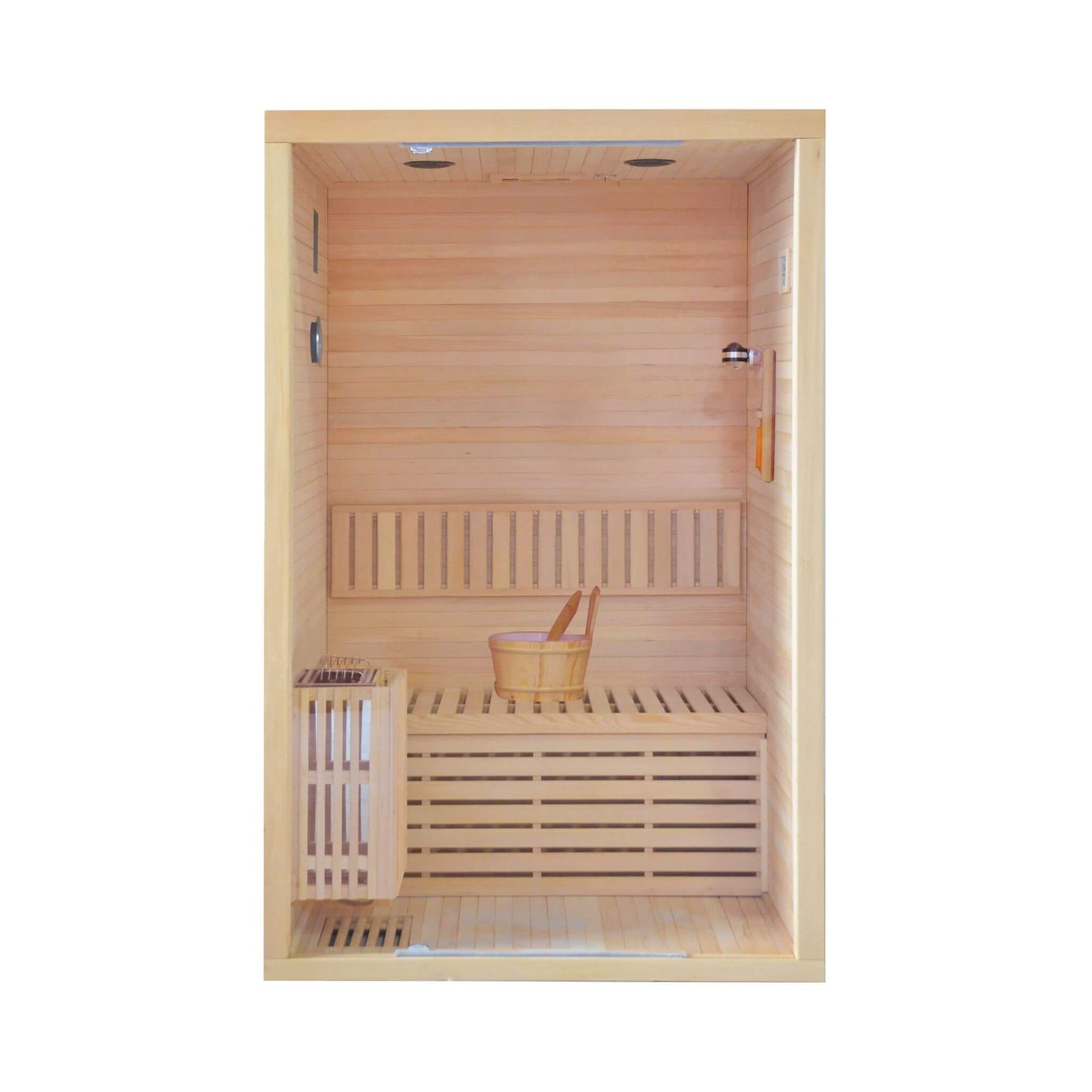 Thermora Premium 2-Person 3KW Hemlock Wood Sauna With LED Wall Light (SAK28471)