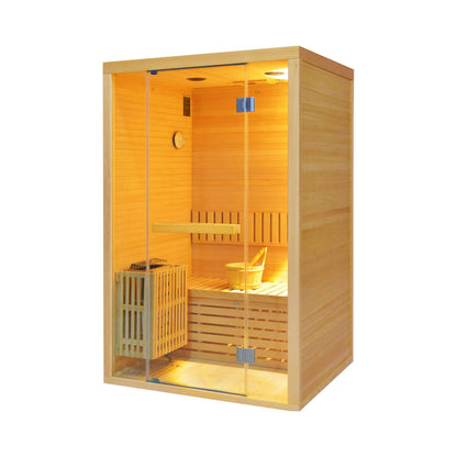 Thermora Premium 2-Person 3KW Hemlock Wood Sauna With LED Wall Light (SAK28471)