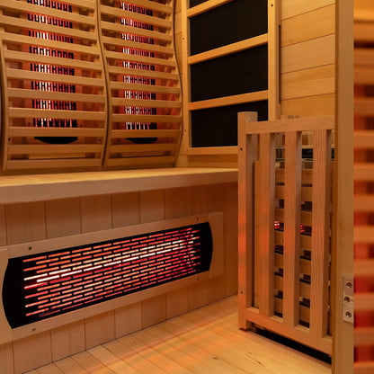 Rövia Luma 2-Person Indoor Hybrid Sauna Room With Infrared And 3.5KW Steam Heaters (SAK83750)