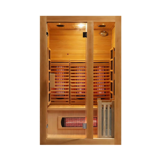 Rövia Luma 2-Person Indoor Hybrid Sauna Room With Infrared And 3.5KW Steam Heaters (SAK83750)